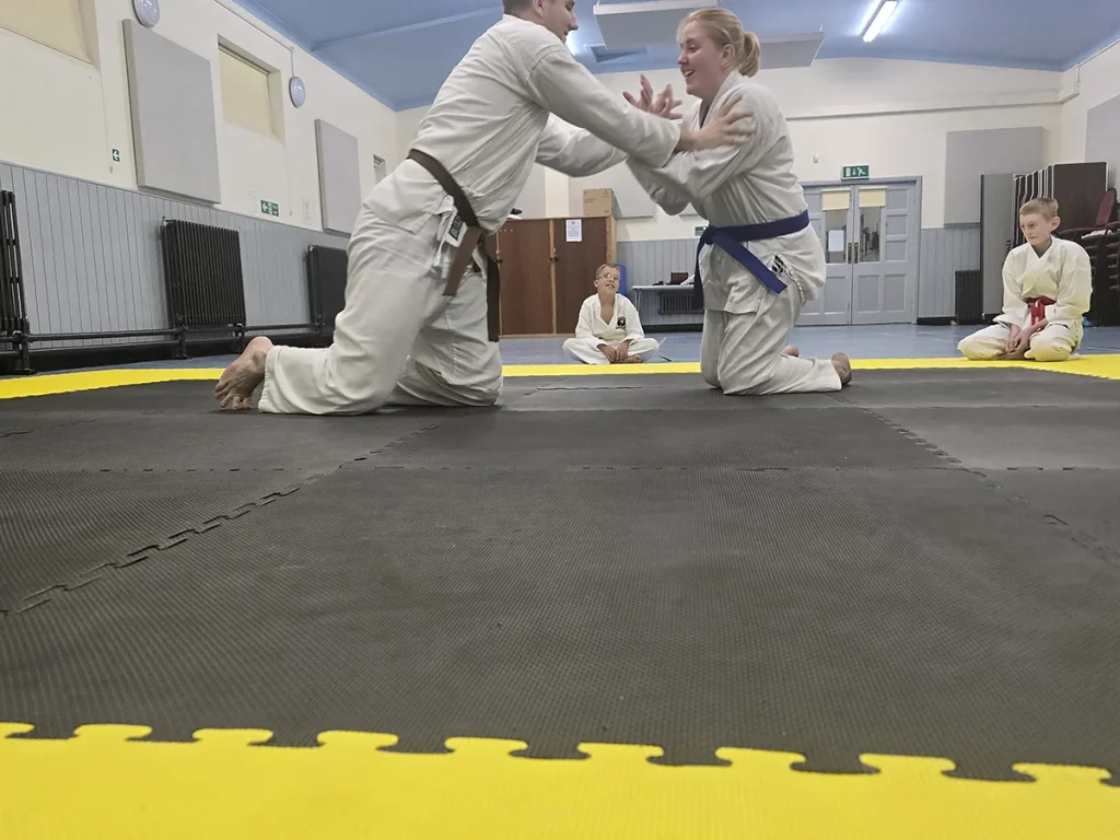 Groundwork practice during karate training at St Martins Karate Carnforth